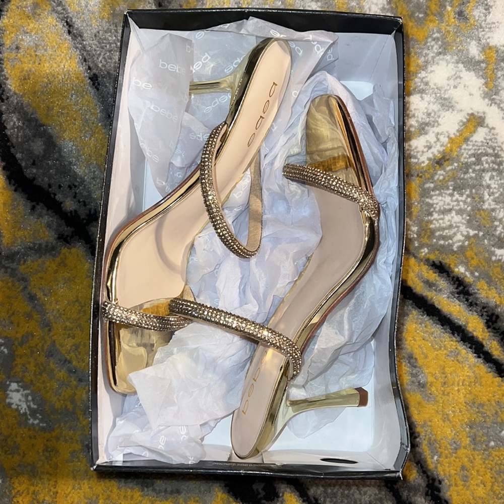 bebe stiletto sandals Dazzle up your party Size 8.5 - Picture 5 of 5